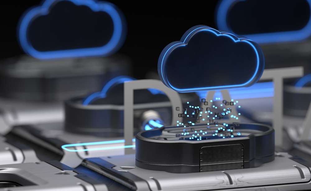 Cloud,Computing,Cybersecurity,Technology.,3d,Illustration