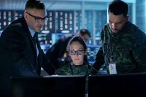 Government,Surveillance,Agency,And,Military,Joint,Operation.,Male,Agent,,Female