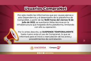 aviso en Compranet