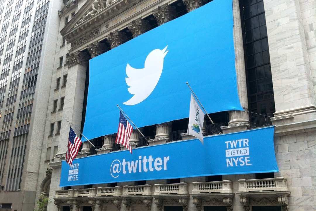 Logo de Twitter en la Bolsa de Nueva York